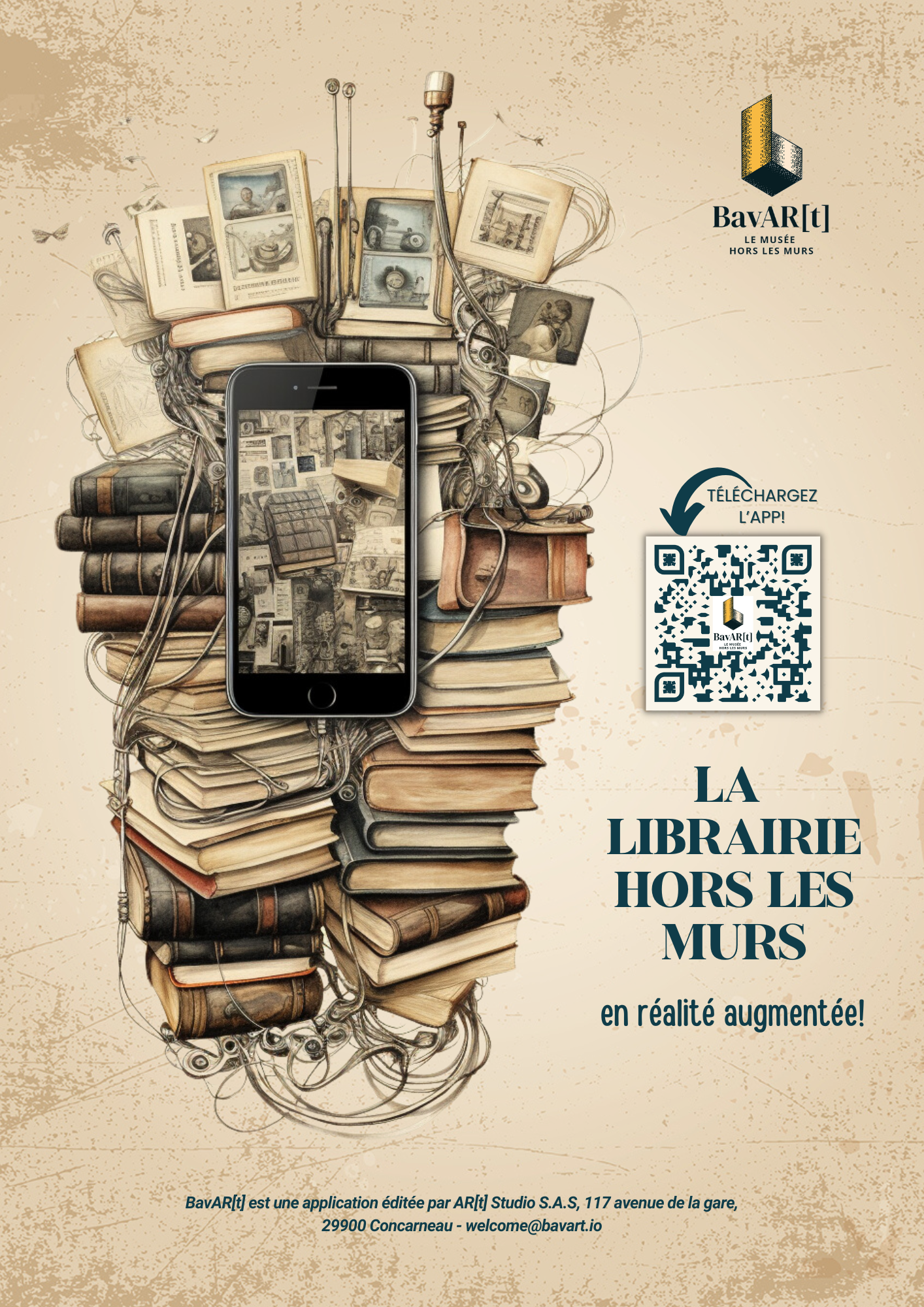 BavAR[t] — affiche Librairie Hors les Murs, médiation littéraire en réalité augmentée, quartiers prioritaires France et Outre-Mer